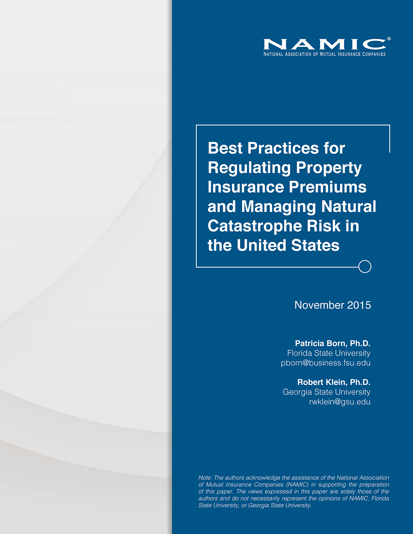 Best Practices for Regulating Property Insurance Premiums and Managing Natural Catastrophe Risk in the United States PDF